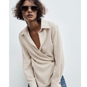 Zara side tie blouse size Small